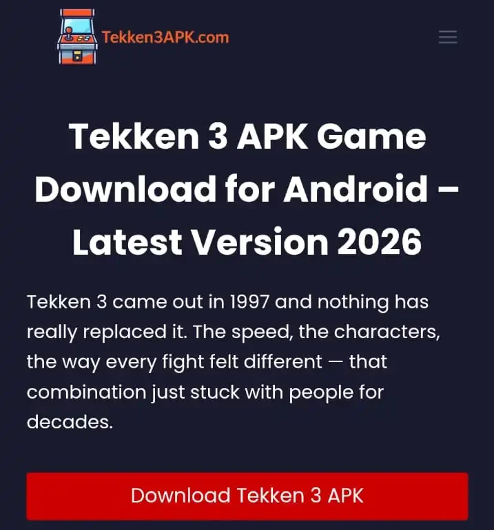 Tekken 3 Apk Download file